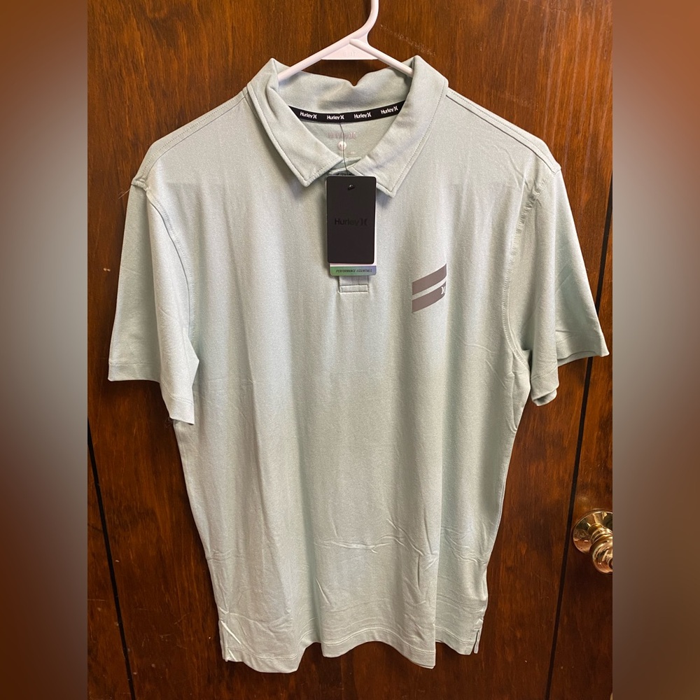 NEW $38 Hurley Men's Exist Breathe S5 Performance Polo Shirt Mint Green Size S